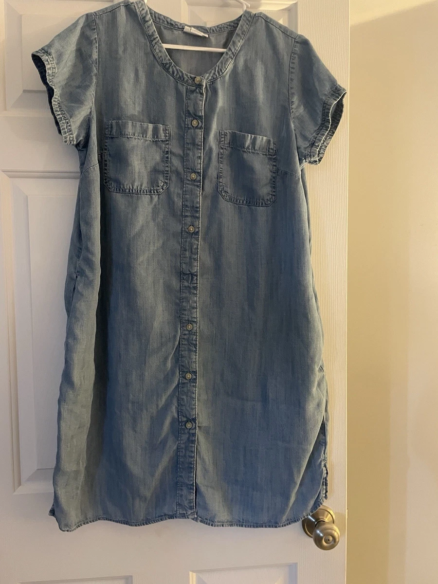 liz claiborne short sleeve denim dress Liz Claiborne Denim Short Sleeve Dresses for Women for sale