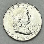 1960 P FRANKLIN HALF DOLLAR 90% SILVER UNC