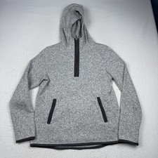 Lululemon Hoodie Women's Medium Gray Knit 1/2 Zip Pullover Fleece and Thank You
