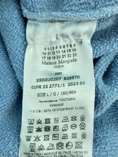 Felpa girocollo Maison Margiela 23SS Linea spalle scoperte S50GU0207 L BLU 