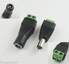 1 Set 5.5x2.5mm CCTV Video Camera DC Power Male Female Plug Jack Cable Connector