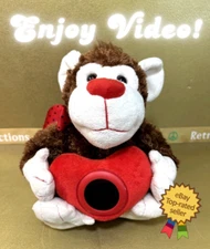 Sound And Light Monkey Singing Animated Valentine's Sings L.O.V.E. Plush 10"