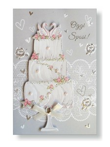 Biglietto Auguri Nozze Oggi Sposi Torta Con Cigni Rosa Con Busta 11 5x17 Cm 3d Ebay