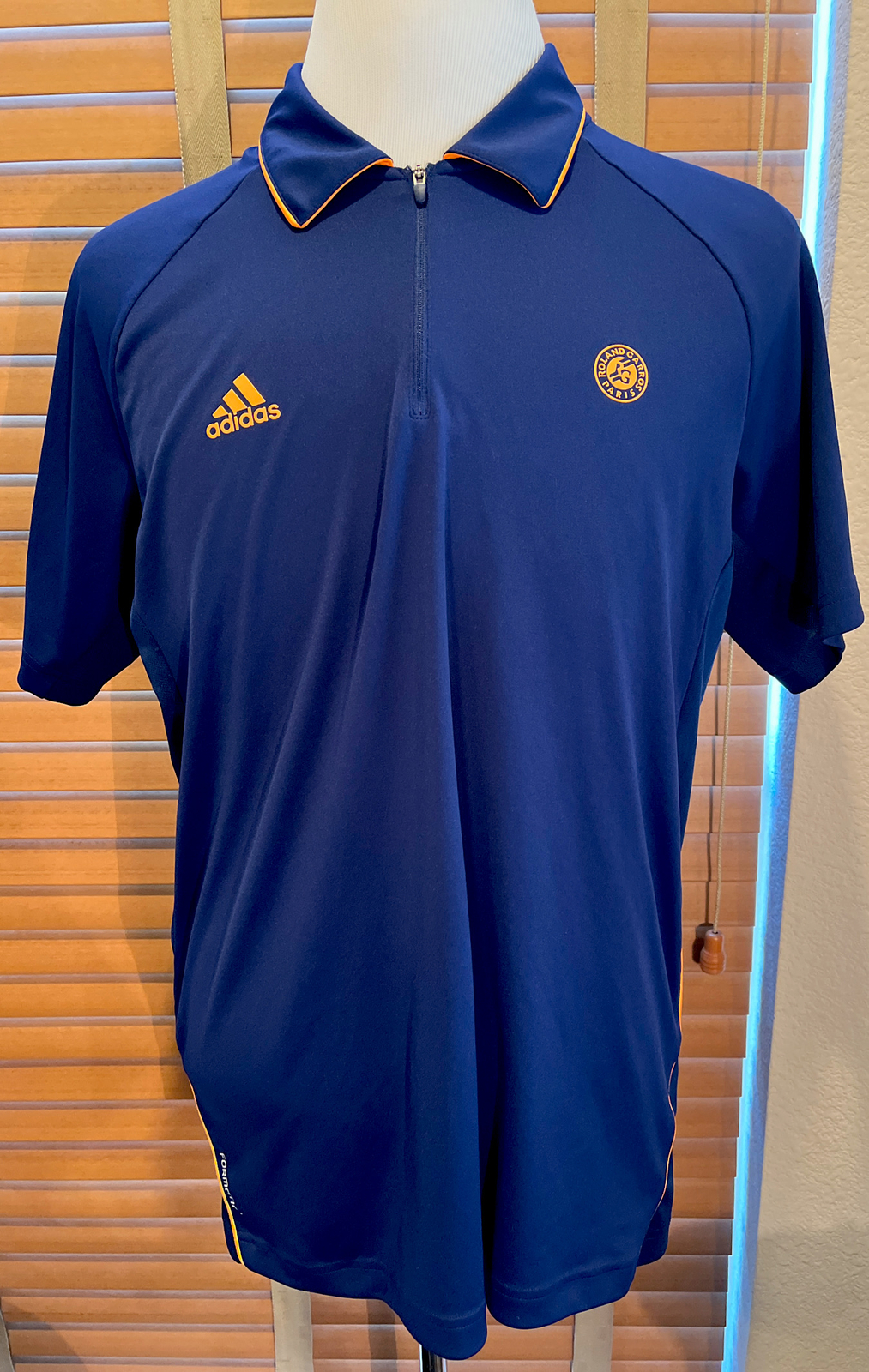 ADIDAS Roland Garros Navy Blue 1/4 Zip French Open Te�?� - Gem