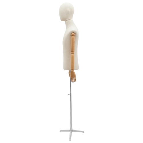 53"~76" Detachable Male Mannequin Torso Adjustable Body with Tripod Metal Stand - Bild 14 von 20