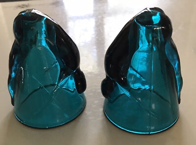 VTG Bottoms Up McKee Style Teal Emerald Green Shot Glasses Set Art Deco Nude