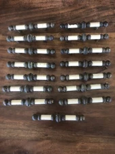 Vintage Drawer Pulls- Hardware Handle- Brass Patina with white enamel finish 5”