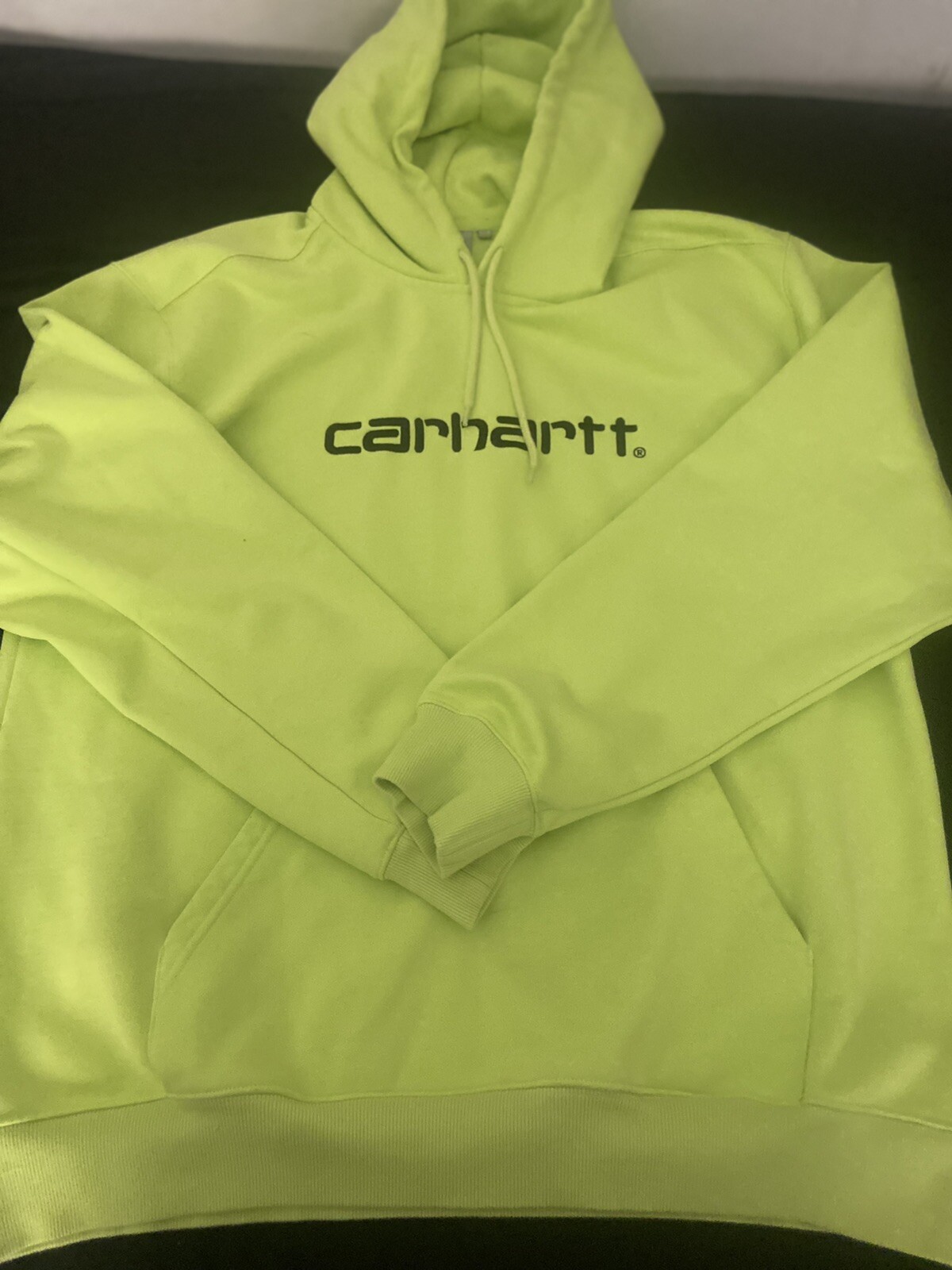 Carhartt Sweater Adult XL Neon Green Solid Pullover Hoodie Mens | eBay
