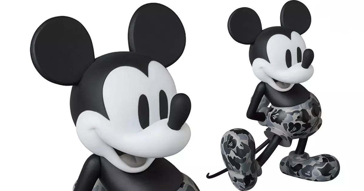 Medicom Toy VCD BAPE R MICKEY MOUSE MONOTONE Ver. LTD Disney New