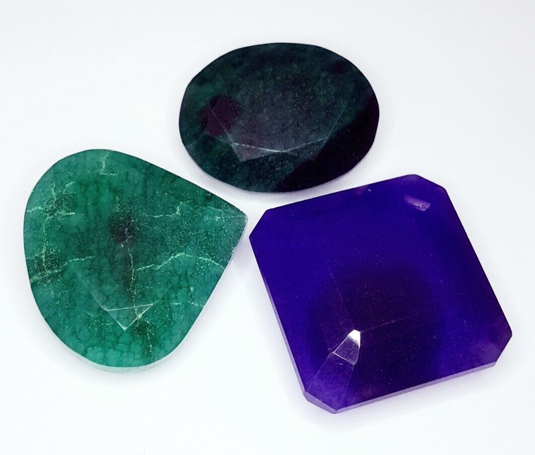 Piedra preciosa suelta 499,52 quilates esmeralda natural y zafiro azul...
