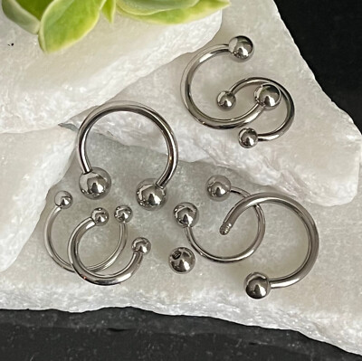 1pc Grade 23 Solid Titanium Horseshoe Circular Barbell 6ALV-ELI Implant Grade