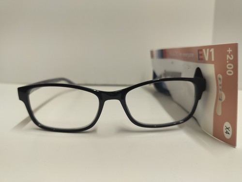 EV1 from Ellen DeGeneres Skylar Black X4 +2.00 Reading Glasses with Case - Picture 4 of 7
