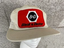 Black & Decker Snapback Cap Hat Mens OS Mesh Adjustable Embroidered White Red