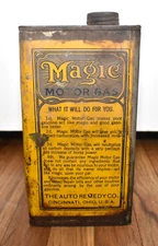 RARE Vintage Magic Motor Gas Auto Remedy Co Cincinnati OH ONE QUART Gas Oil Can