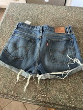 Levi's White Oak Cone Denim Button-Fly Jean Shorts Size 30 dark wash