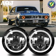 Pair 7" Round LED Headlights High Low Beam for Jeep Wrangler JK TJ LJ CJ Trucks