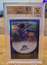 JORGE BONIFACIO Auto /150 2013 Bowman Chrome Blue Refractor BGS 9.5 / 10 Rookie