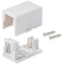 1 Port Single Hole Keystone Jack CAT5e/CAT6 White Surface Mount Box (10 Pack)