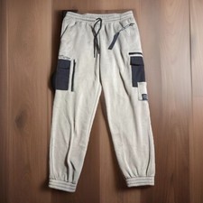 NWT Public Record Cargo Jogger Pants Gray Large Drawstring