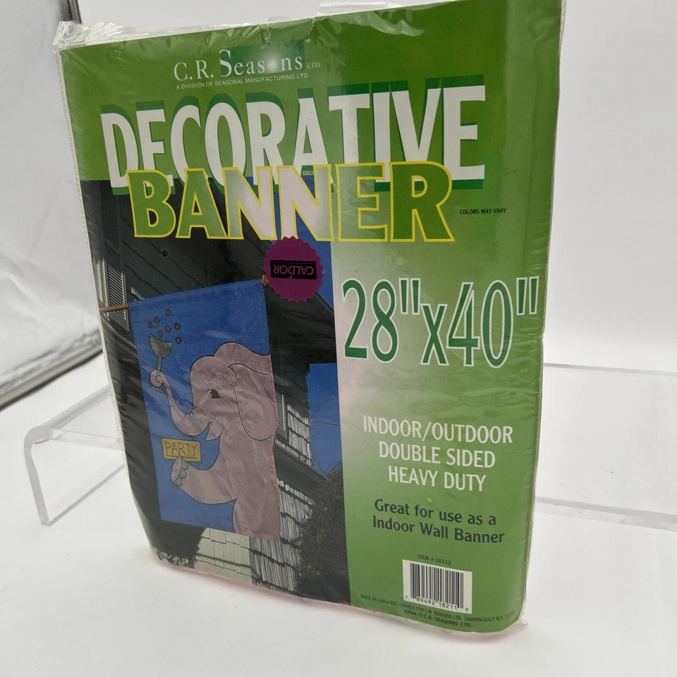 Party Banner Elephant C.R. Seasons 28x40 重型缝制双旗 — 第 4/4 张图片