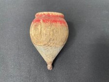 Vintage Multi Color Wood Top with Metal Tip Red White and Blue