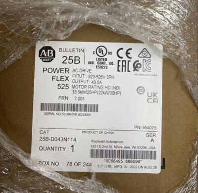 25B-D043N114 / A PowerFlex 525 AC Drive 25B D043N114 New Factory Sealed