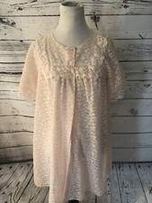 Vintage Shadow Line Light Pink Nightgown Robe Top Layer All Lace Short Sleeve
