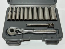 Craftsman Tools Usa 34782 12pc Metric 14 Drive Deep Socket Ratchet Set Nos