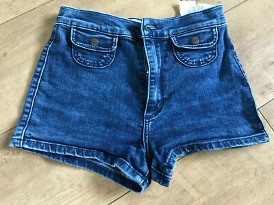 HOLLISTER Girls Blue Denim Shorts Size 0/W24/XS UK