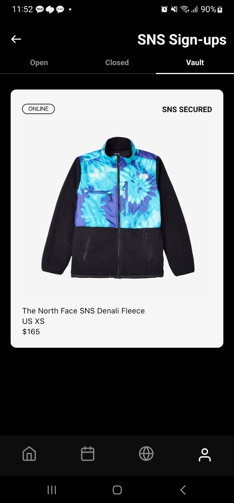 The North Face SNS Denali Fleece XS Jacket Scuba Blue Tie Dye