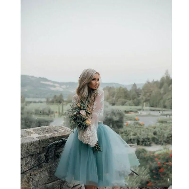Turquoise Lace Short 2 Piece Prom Dresses Teens Party Homecoming Graduation gown