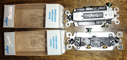 Interruptor basculante monopolar Leviton Decora 15 amperios 2 piezas 107-05601-2ws/632-05621-2ws - Imagen 10 de 10