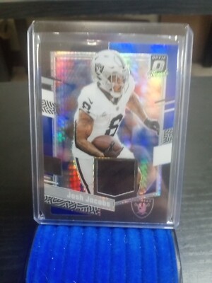 2023 Donruss Optic Josh Jacobs Blue Hyper Prizm Jersey Threads DT-JJ Raiders DB3