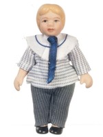 Dollhouse Miniature Porcelain Brother Doll By Town Square Miniatures Dollhouse Miniature Porcelain Brother Doll By Town Square Miniatures