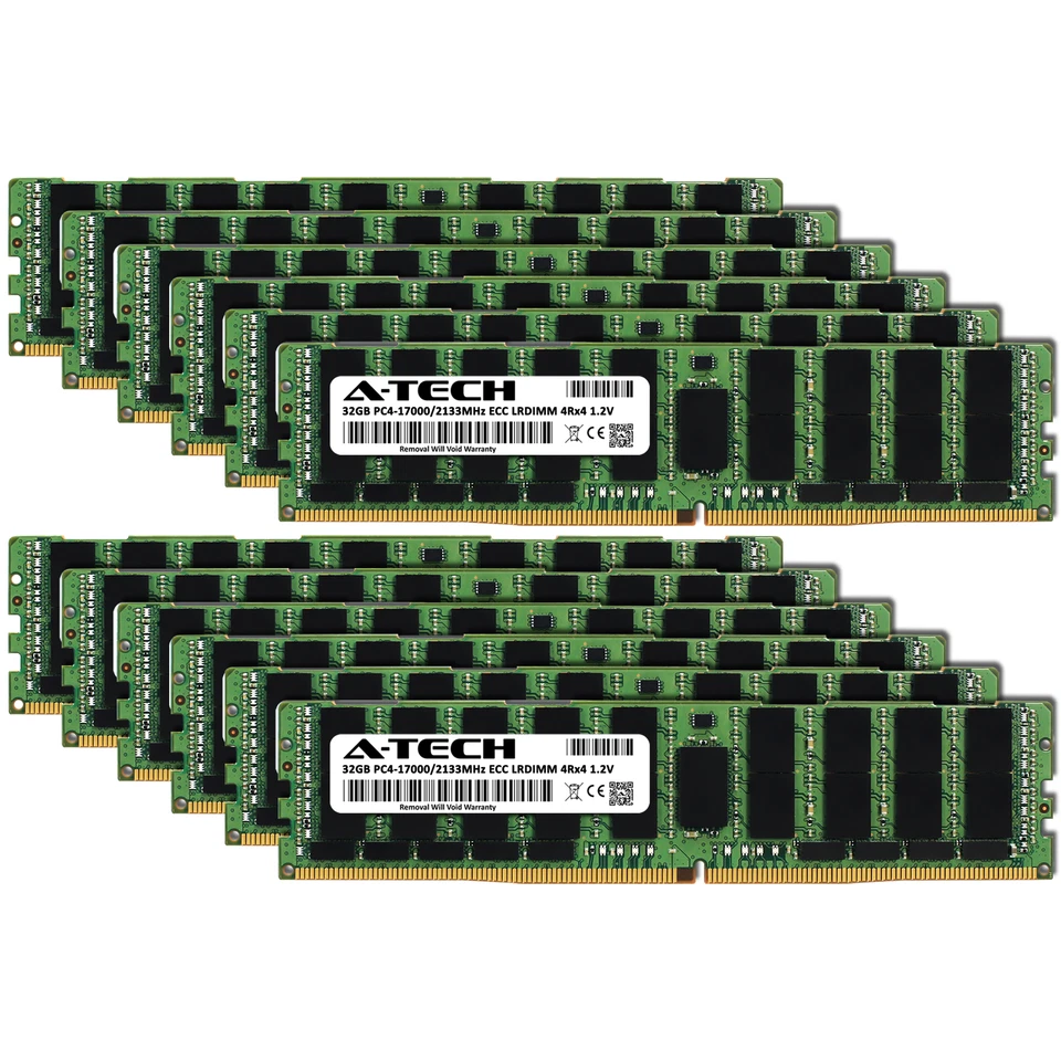 A-Tech 384GB 12x 32GB 4Rx4 PC4-17000L DDR4 2133 MHz ECC LRDIMM Server Memory RAM - Image 2 of 4