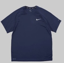 NWT Nike DRI-FIT Swim Hydroguard Small Shirt Blue Short Sleeve NESSA586, UPF 40+