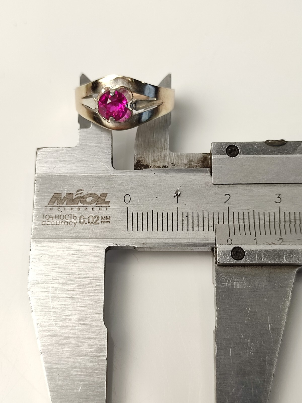 Ruby Ring Silver Soviet 875 Sterling Silver Ussr … - image 9