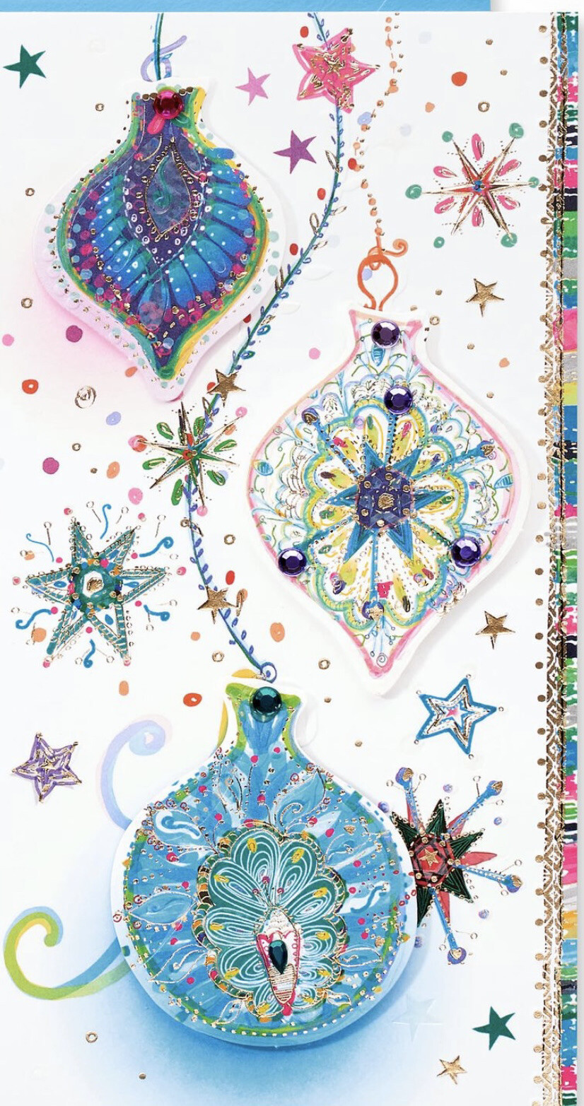 Papyrus TURNOWSKY Quilled Jeweled Christmas Ornament Card 1 BEST