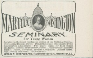 1915 Martha Washington Seminary For Young Women Edward Thompson DC Ad EM1