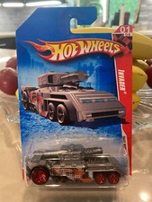 2010 Hot Wheels #197 Race World-Battle 1/4 INVADER Steel-Gray w/Red 5 Spoke Whls