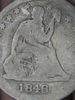 1846 Silver Seated Liberty Quarter- Philadelphia, Good Details