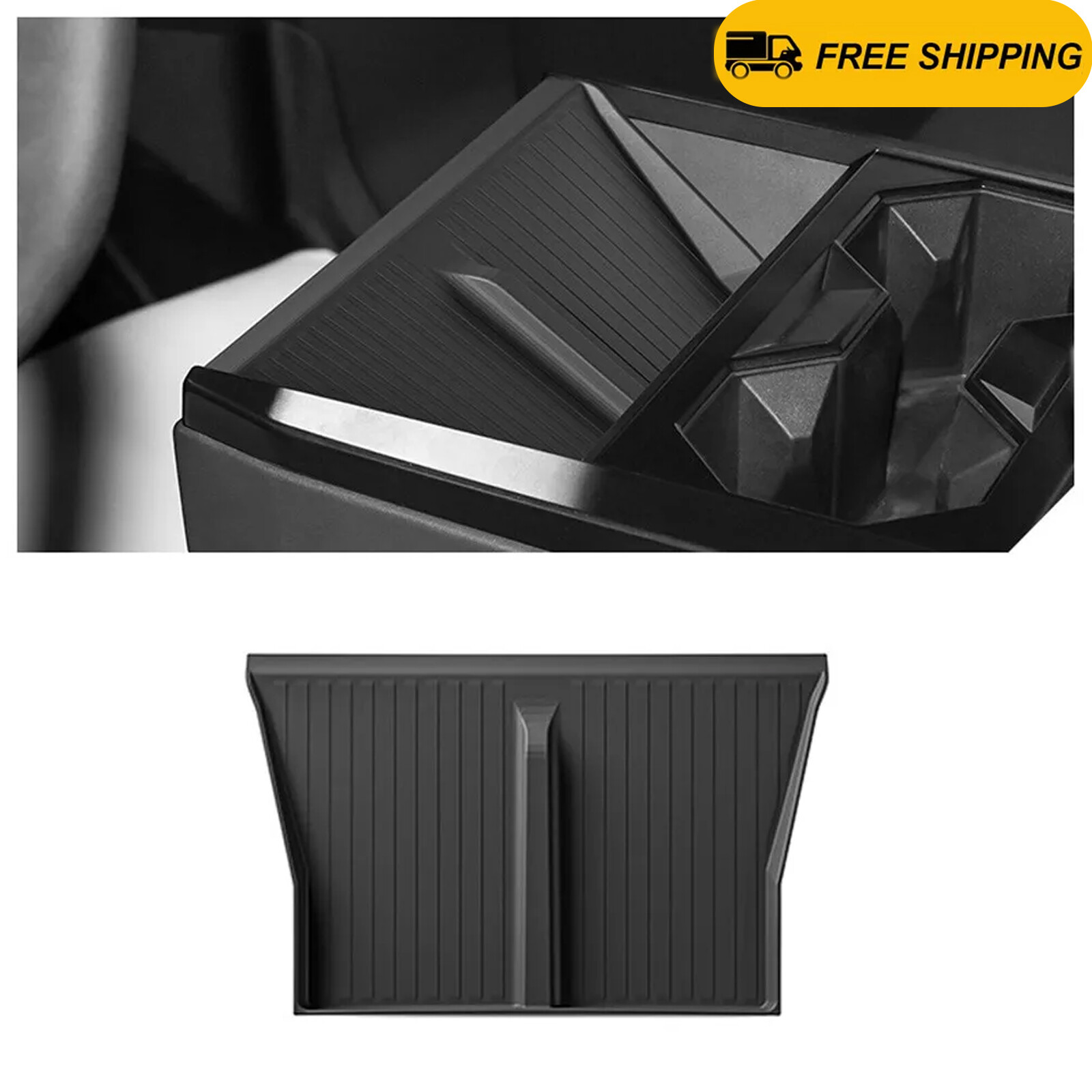 Center Console Wireless Charger Silicone Pad Black Fit For Tesla Cybertruck 24+