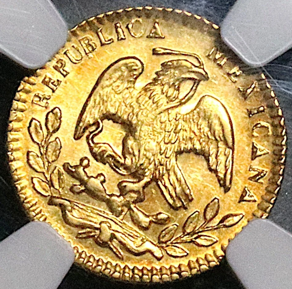 1862-Mo NGC AU 58 Mexico City Gold 1/2 Escudo Choice Republic Coin (25062103C) - Image 3 of 4