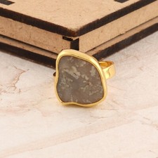 Awesome Design Crazy Lace Agate Yellow Gold Plated Handmade Adjustable Ring