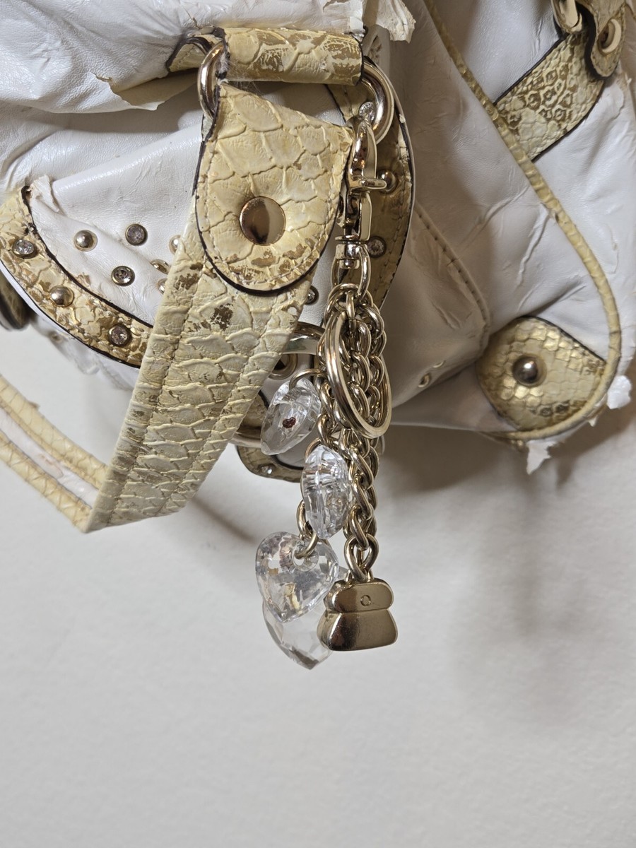 Porte-clés Vintage Kathy Van Zeeland - Cœur Soufflé Cristaux Dorés Et Strass - Rare