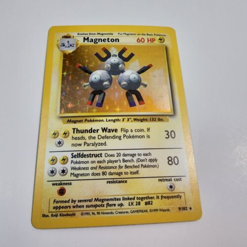 Pokémon TCG Magneton Base Set #9/102 Unlimited Holo Rare - Picture 3 of 3