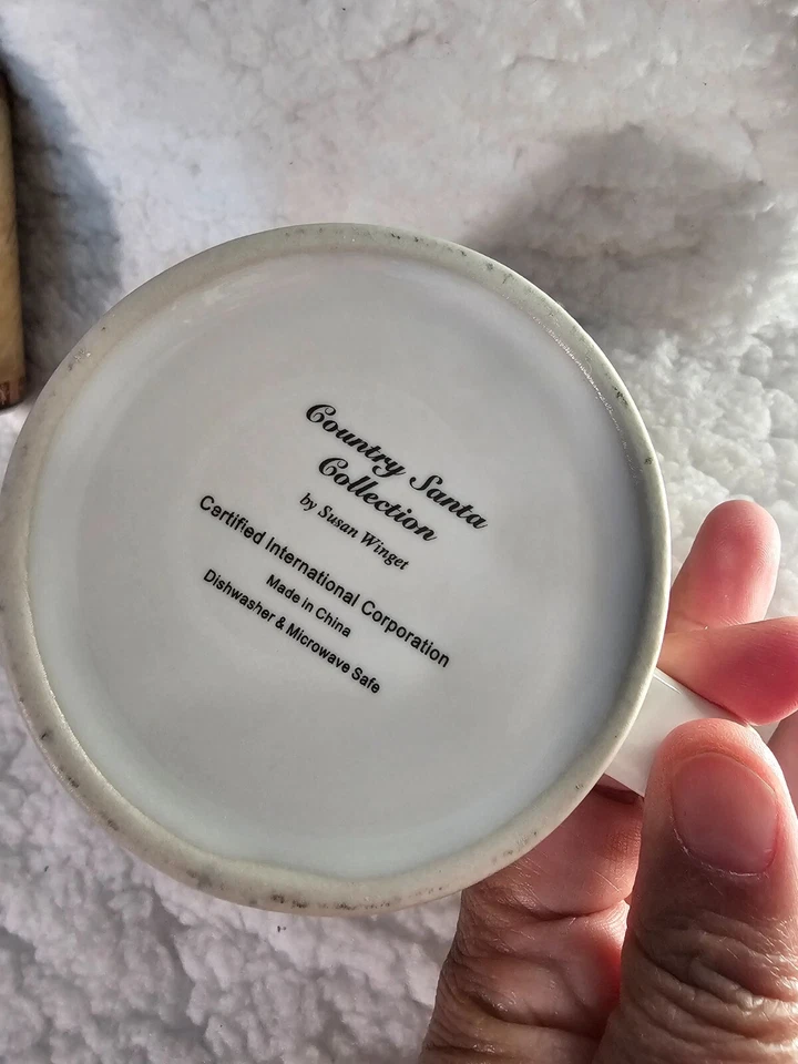 (Набор из 2) Кружка Country Santa Collection Susan Winget с флагом США высота 4 дюйма - Изображение 4 из 4