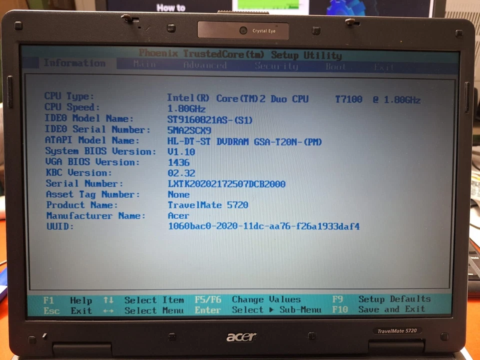 pc portatile acer travelmate 5720 t7100 core due duo ram 1gb hard disk 120gb - Immagine 4 di 4