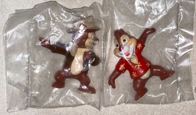 New 1991 2'' Rescue Rangers Chip and Dale Lot Kellogg's Disney PVC Figures
