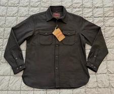 Schott NYC black 7810 cpo wool long sleeve button up shirt L mens NEW